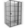 Mexen Mist T cabine de douche pivotante droite 120 x 110 cm, grille noire, noir - 8A4T-120-110-70-77-P