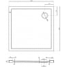 Mexen Flow receveur de douche carré slim 110 x 110 cm, noir mat - 46S701111