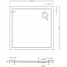 Mexen Flow receveur de douche carré slim 120 x 120 cm, noir mat - 46S701212