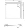 Mexen Flow receveur de douche carré slim 80 x 80 cm, blanc brillant - 46S108080