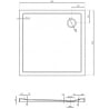 Mexen Flow receveur de douche carré slim 85 x 85 cm, blanc brillant - 46S108585