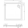 Mexen Flow receveur de douche carré slim 90 x 90 cm, blanc brillant - 46S109090