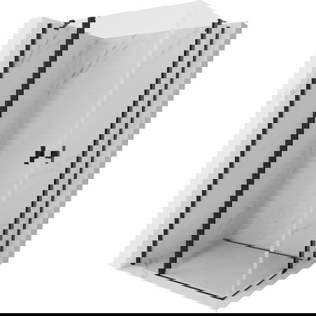 Mexen Mist Duo cabine de douche battante 120 x 115 cm, transparent, noir - 8A4-120-115-70-00