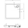 Mexen Flow+ receveur de douche, carré, 80 x 80 cm, noir mat - 46S708080H