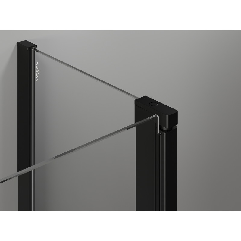 Mexen Mist Duo cabine de douche pivotante 75 x 70 cm, cadre noir, noir - 8A4-075L-070P-70-70