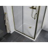 Mexen Apia cabine de douche coulissante 100 x 80 cm, transparent, doré + receveur plat, blanc - 840-100-080-50-00-4010G