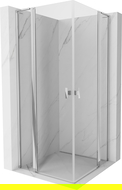 Mexen Mist L Duo cabine de douche pivotante 95 x 95 cm, transparent, chrome - 8A4L-095-095-01-00