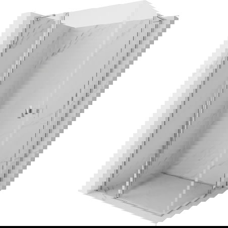 Mexen Mist L Duo cabine de douche pivotante 120 x 100 cm, transparent, chrome - 8A4L-120-100-01-00