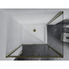 Mexen Apia cabine de douche coulissante 100 x 90 cm, transparente, or + receveur Flat, blanc - 840-100-090-50-00-4010G