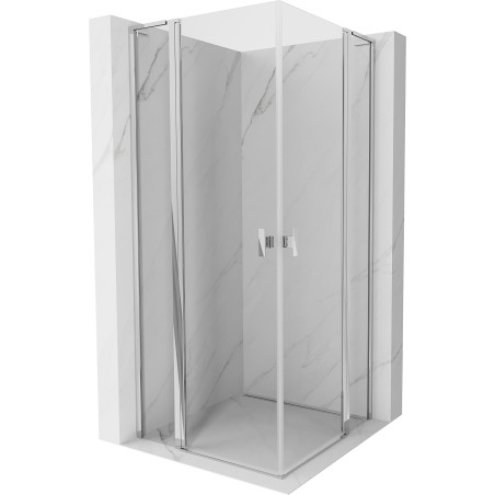 Mexen Mist L Duo cabine de douche pivotante 110 x 110 cm, transparent, chrome - 8A4L-110-110-01-00