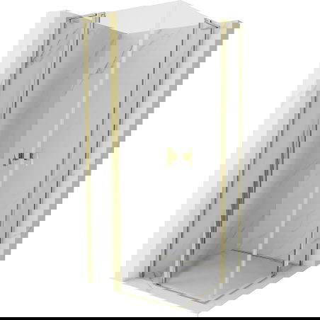 Mexen Mist L Duo cabine de douche battante 95 x 95 cm, transparent, or - 8A4L-095-095-50-00