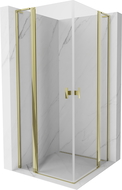 Mexen Mist L Duo cabine de douche pivotante 110 x 110 cm, transparent, or - 8A4L-110-110-50-00