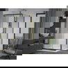 Mexen Apia cabine de douche coulissante 100 x 100 cm, transparent, or + receveur plat, blanc - 840-100-100-50-00-4010G