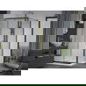 Mexen Apia cabine de douche coulissante 100 x 100 cm, transparent, or + receveur plat, blanc - 840-100-100-50-00-4010G