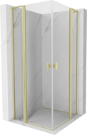 Mexen Mist L Douche à double porte battante 95 x 95 cm, transparente, or brossé - 8A4L-095-095-55-00