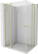 Mexen Mist L Duo cabine de douche pivotante 120 x 95 cm, transparent, or brossé - 8A4L-120-095-55-00