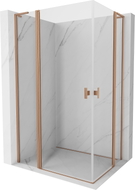 Mexen Mist L Duo cabine de douche pivotante 120 x 95 cm, transparent, cuivre brossé - 8A4L-120-095-65-00