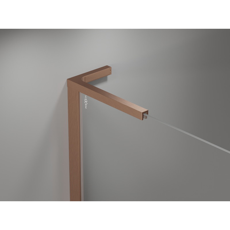 Mexen Mist L Duo cabine de douche pivotante 120 x 110 cm, transparent, cuivre brossé - 8A4L-120-110-65-00