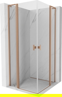 Mexen Mist L Duo cabine de douche à charnière 115 x 115 cm, transparent, cuivre brossé - 8A4L-115-115-65-00