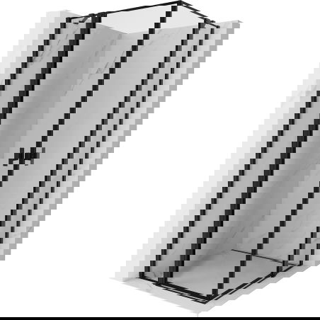 Mexen Mist Duo cabine de douche pivotante 80 x 80 cm, cadre noir, noir - 8A4-080L-080P-70-70