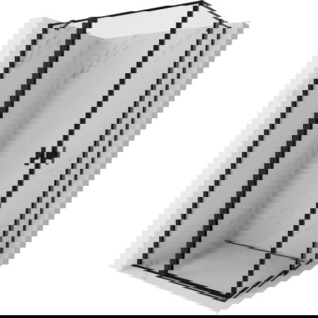 Mexen Mist Duo cabine de douche pivotante 100 x 70 cm, cadre noir, noir - 8A4-100L-070P-70-70