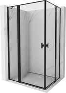 Mexen Mist Duo cabine de douche pivotante 110 x 75 cm, cadre noir, noir - 8A4-110L-075P-70-70