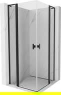 Cabine de douche pliante Mexen Mist L Duo 110 x 110 cm, transparente, noire - 8A4L-110-110-70-00