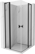 Mexen Mist L Duo cabine de douche battante 120 x 120 cm, transparente, noire - 8A4L-120-120-70-00