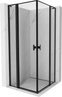 Mexen Mist L Duo cabine de douche pivotante 110 x 110 cm, cadre noir, noir - 8A4L-110L-110P-70-70