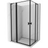 Mexen Mist L Duo cabine de douche battante 120 x 110 cm, cadre noir, noir - 8A4L-120L-110P-70-70