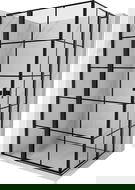 Mexen Mist L Duo cabine de douche pivotante 100 x 90 cm, grille noire, noire - 8A4L-100L-090P-70-77