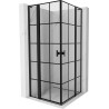 Mexen Mist L Duo cabine de douche pivotante 95 x 95 cm, grille noire, noir - 8A4L-095L-095P-70-77