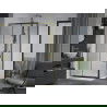 Cabine de douche coulissante Mexen Apia 120 x 100 cm, transparent, dorée + receveur plat, blanc- 840-120-100-50-00-4010G