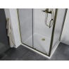 Mexen Apia cabine de douche coulissante 130 x 80 cm, transparent, doré + receveur Flat, blanc- 840-130-080-50-00-4010G