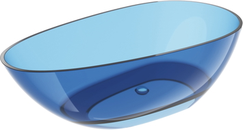 Mexen Glass baignoire autonome transparente 170 x 85 cm, denim, bouchon chromé - 58061708507