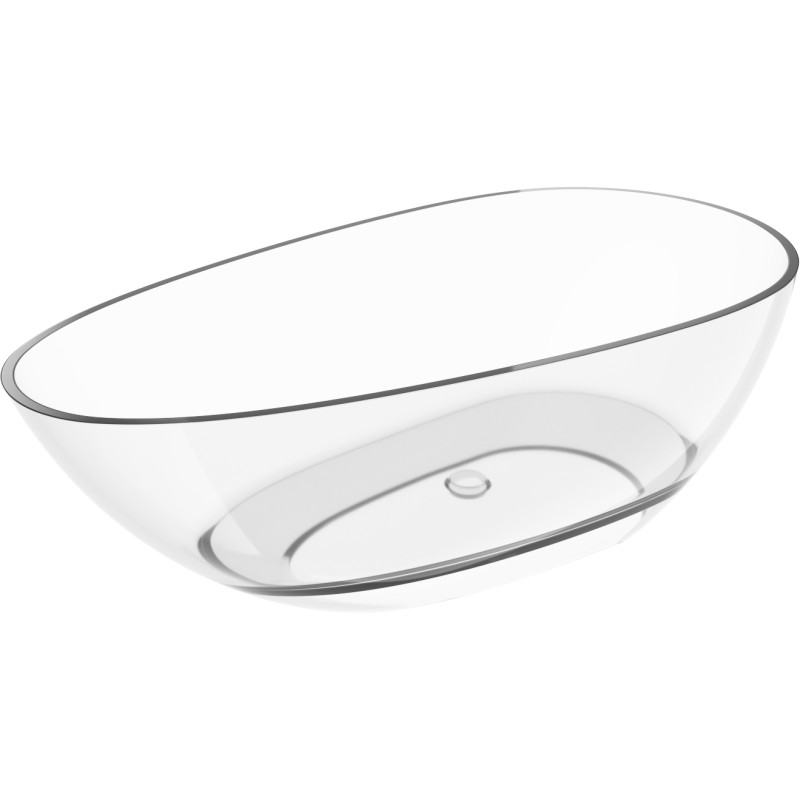 Mexen Glass baignoire autoportante transparente 170 x 85 cm, clear, bouchon chromé - 58061708508