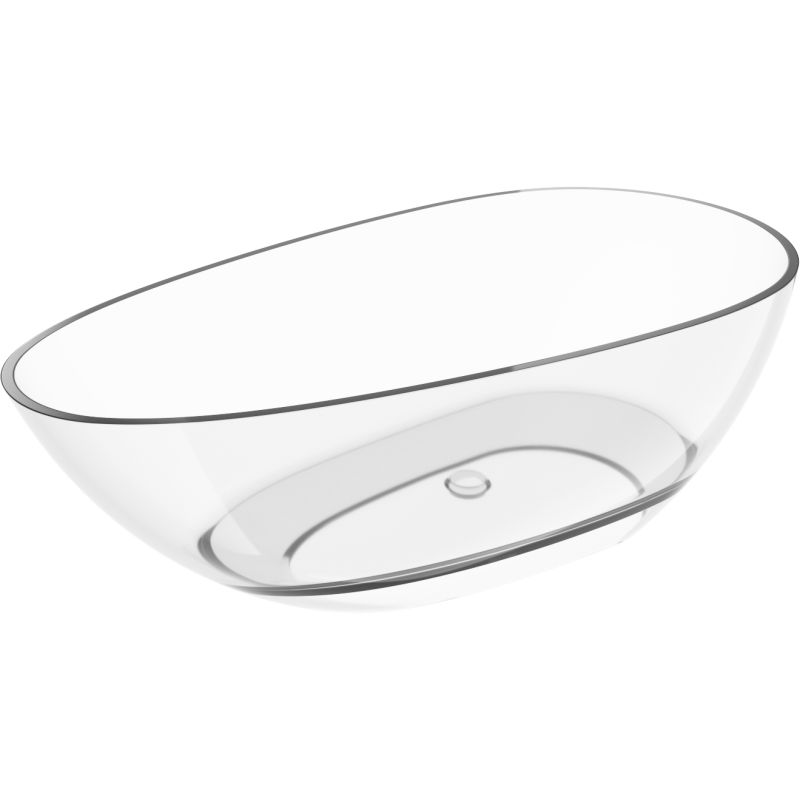 Mexen Glass claire baignoire autoportante transparente 170 x 85 cm, bouchon chromé - 58061708508