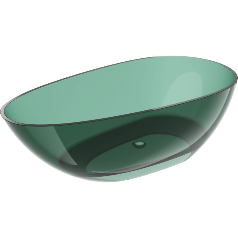 Mexen Glass teal baignoire autoportante transparente 170 x 85 cm, bouchon chromé - 58061708511