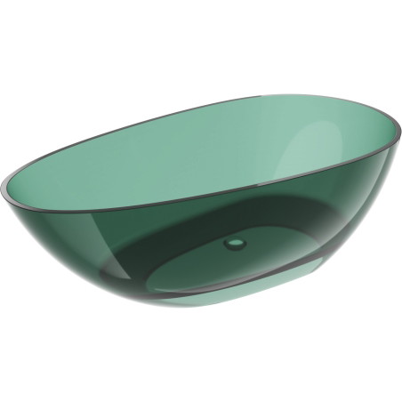 Mexen Glass baignoire autoportante transparente 170 x 85 cm, teal, bouchon chromé - 58061708511