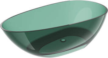 Mexen Glass baignoire autoportante transparente 170 x 85 cm, teal, bouchon chromé - 58061708511