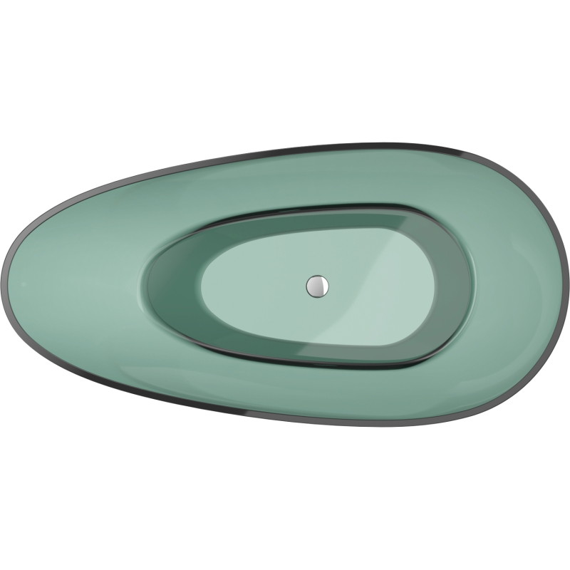Mexen Glass baignoire autoportante transparente 170 x 85 cm, teal, bouchon chromé - 58061708511