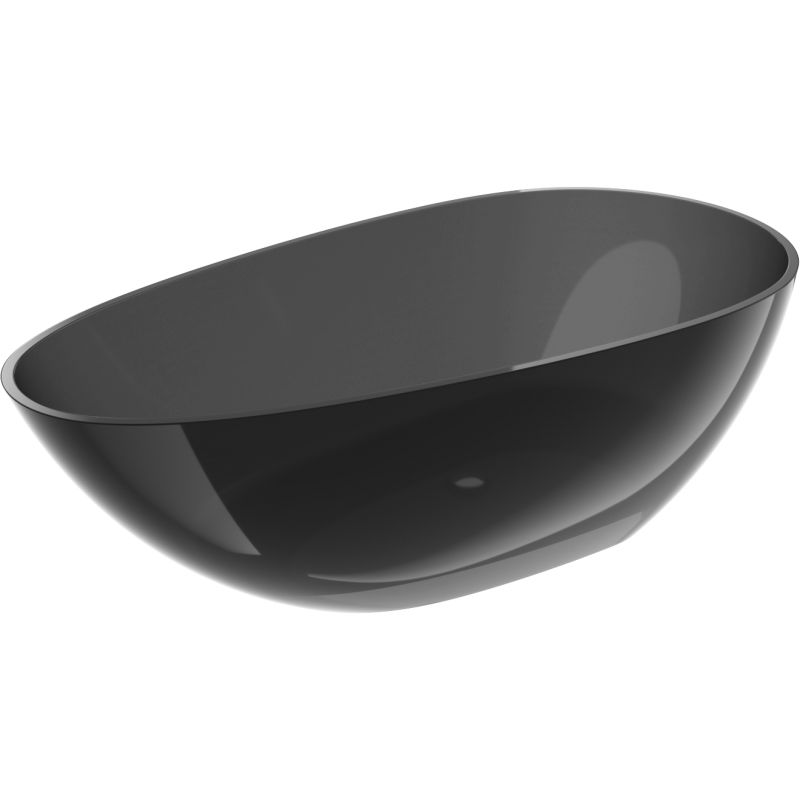 Mexen Glass noire baignoire autoportante transparente 170 x 85 cm, bouchon chromé - 58061708513