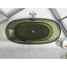 Mexen Pure baignoire îlot transparente 170 x 80 cm, olive, bonde chromée - 58071708001