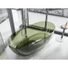 Mexen Pure baignoire îlot transparente 170 x 80 cm, olive, bonde chromée - 58071708001