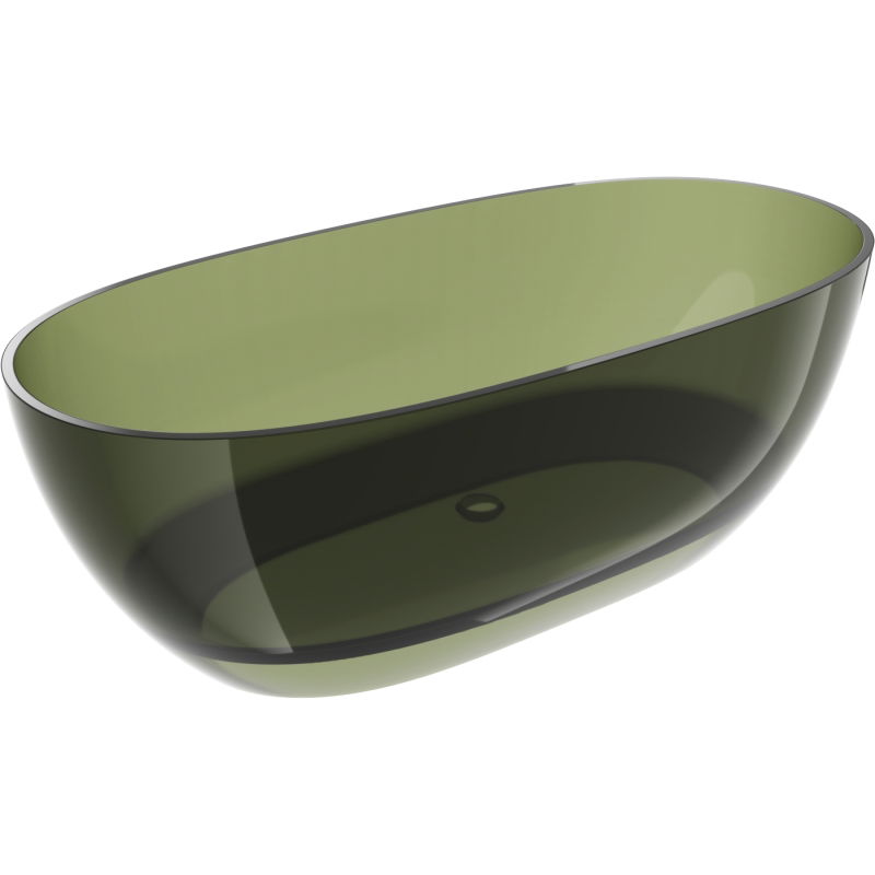 Mexen Pure olive baignoire autoportante transparente 170 x 80 cm, bouchon chromé - 58071708001