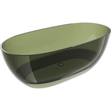 Mexen Pure baignoire îlot transparente 170 x 80 cm, olive, bonde chromée - 58071708001