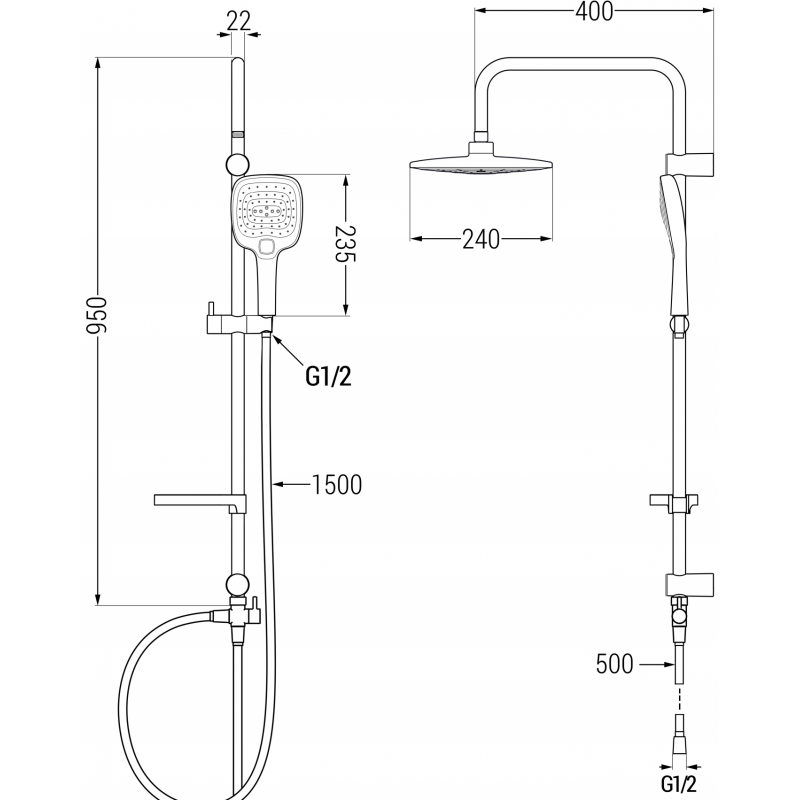 Mexen X17 colonne de douche, noire - 798171791-70