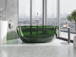 Mexen Pure baignoire autoportante transparente 170 x 80 cm, forêt, bouchon chromé - 58071708002