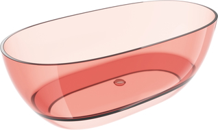 Mexen Pure bain autoportante transparente corail 170 x 80 cm, bonde chromée - 58071708004