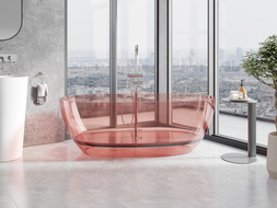 Mexen Pure coral baignoire autoportante transparente 170 x 80 cm, bonde chromée - 58071708004